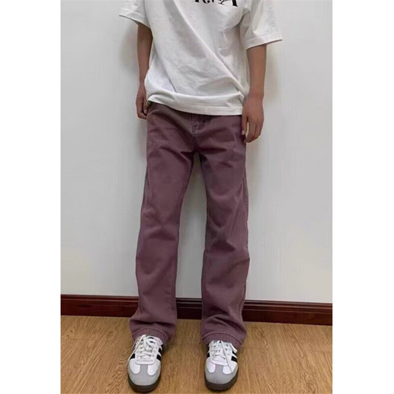 春夏乌梅紫色牛仔裤男生宽松水洗长裤子美式薄款直筒裤NZ7003,男装牛仔裤,星座1116A（原606A-3）