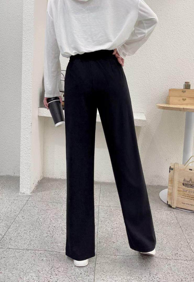 2022春装新款百搭显瘦、显高阔腿裤内侧裤脚开叉，其它，简 影
