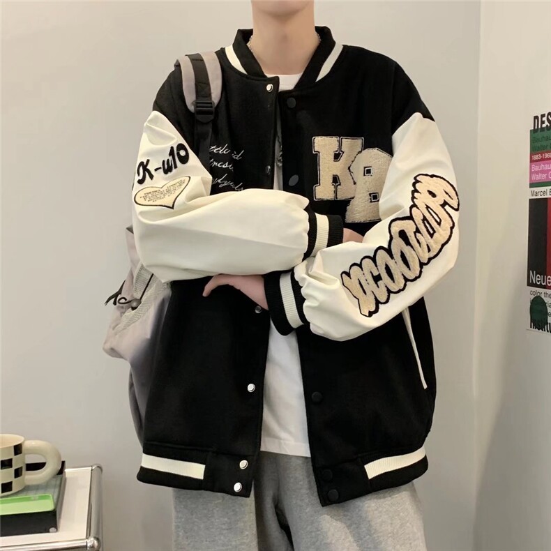 潮流夹克潮男春季棒球服双层植绒刺绣外套W2058P57,男装夹克,星座1116-2