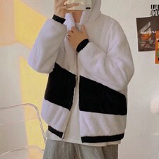 秋冬羊羔毛连帽棉服韩版潮牌夹克棉衣男士拼色外套W5174-P42，男装棉衣，星座512-2