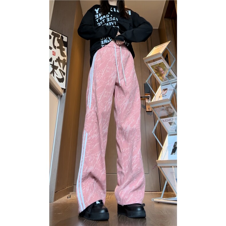 抖音品质秋季新款潮流条纹灯芯绒宽松休闲裤B315-K130-特p35控68图片