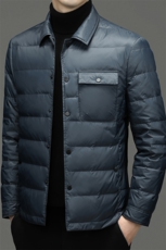 BWS22208钱塘2020-2冬季厚款商务休闲翻领中年男士羽绒服P195，男装羽绒服，钱塘207-2