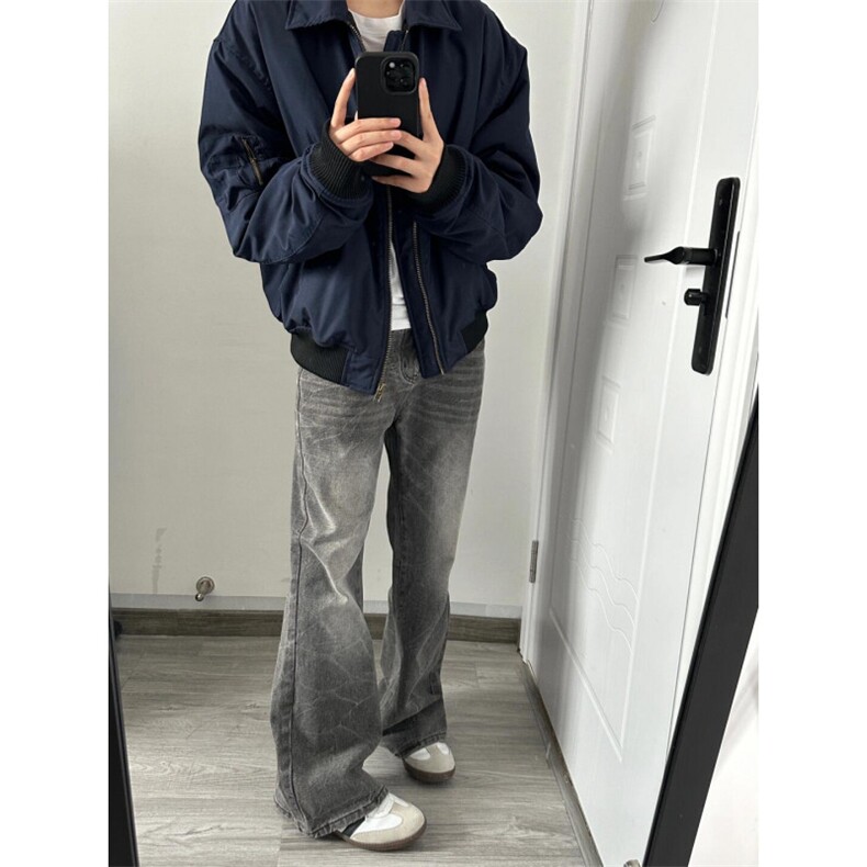 【有货】cleanfit藏青短款外套男美式高街飞行员夹克P15LL-特P55,男装夹克,星座1007（原301D）