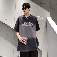 2025新款夏季美式复古T恤字母印花短袖潮牌纯棉半袖情侣T800-P38，男装T恤，电商C307A