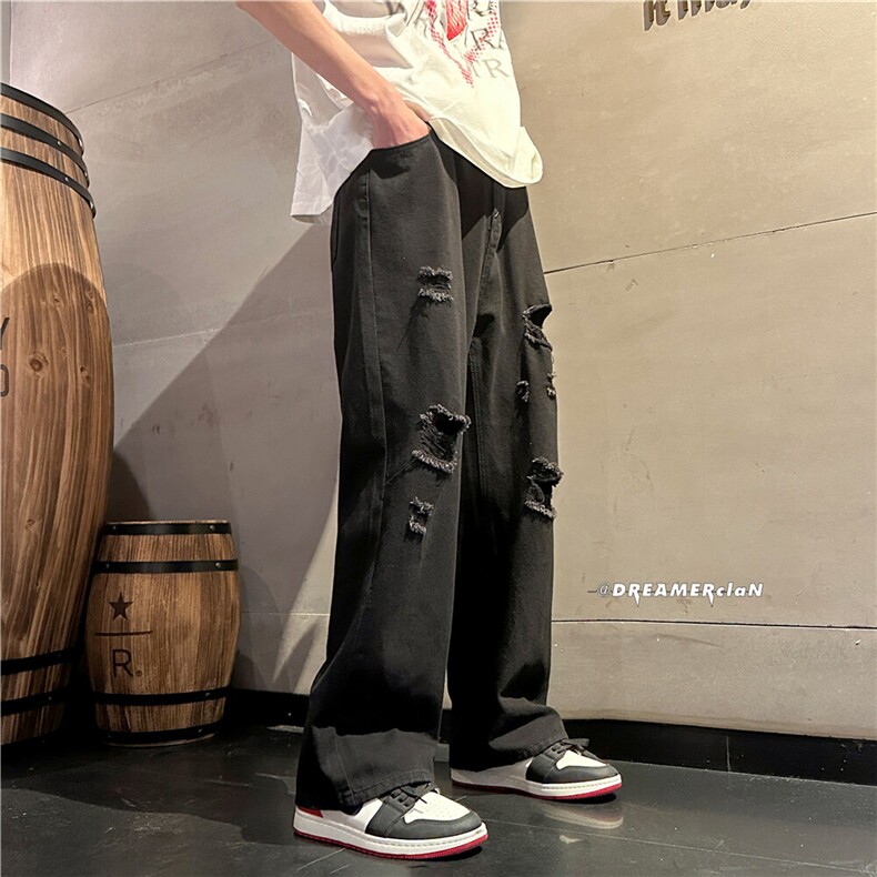 xz116-k1016-P50-控78现货破洞大码牛仔裤,男装牛仔裤,星座116