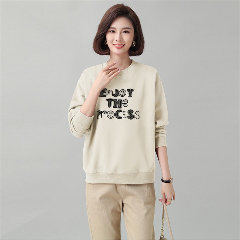 时尚宽松加绒卫衣女秋冬新款韩版百搭显瘦长袖上衣学生休闲外套,女装卫衣/绒衫,秋牧寒烟