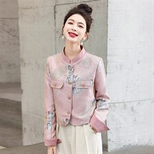 现货重工艺新款新中式春季刺绣提花设计感时尚气质减龄外套，女装短外套，韩美纤衣