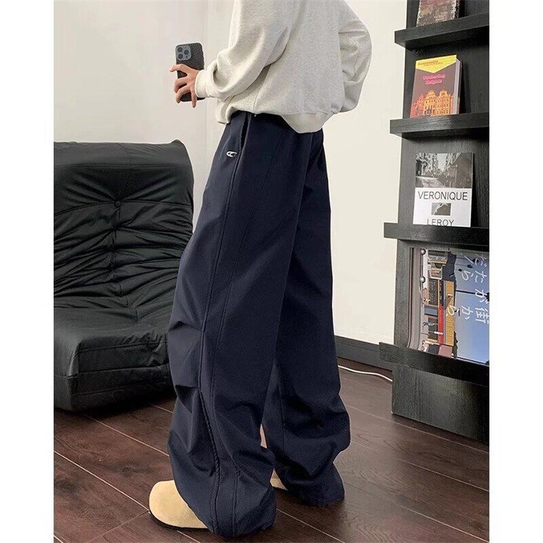 工装阔腿裤男女秋冬新款加绒加厚高腰宽松显瘦束脚休闲裤K139,男装休闲裤,星座1116A（原606A-3）