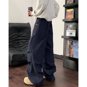 工装阔腿裤男女秋冬新款加绒加厚高腰宽松显瘦束脚休闲裤 K139图片