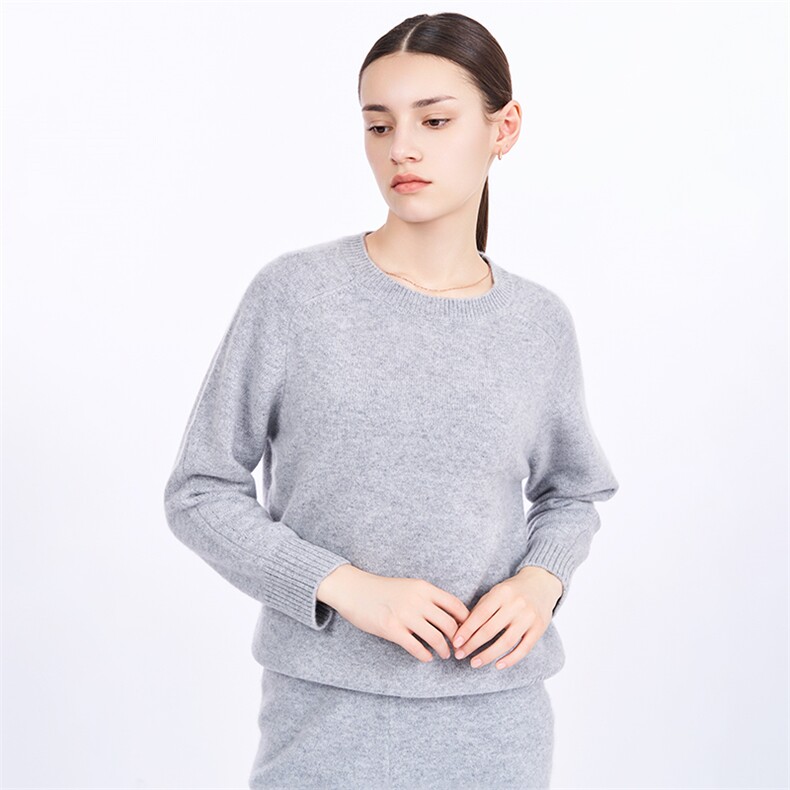 简约圆领基础款羊绒羊绒衫女秋冬新款宽松套头,女装羊绒衫,星纬羊绒