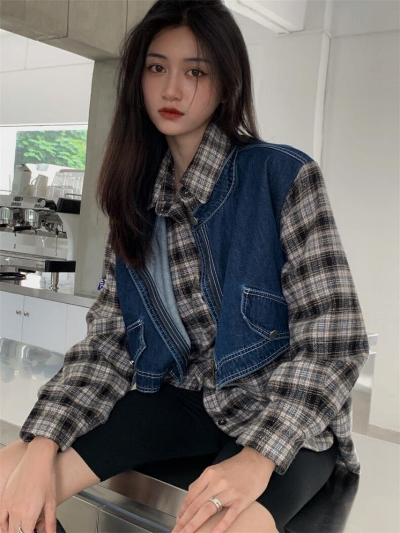 牛仔格子衫外套，其它，里奈(1F)