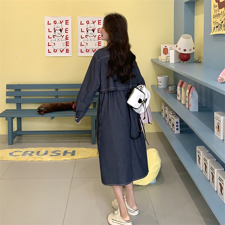 牛仔连衣裙长款风衣,女装连衣裙,浙宝069