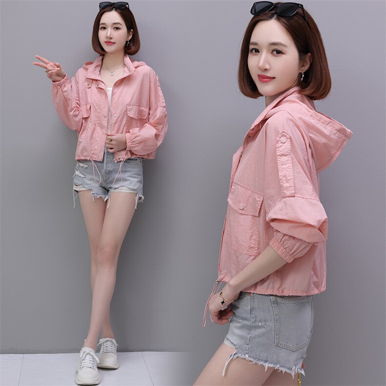 防晒衣女2024新款夏季宽松户外空调衫小个子休闲旅游防晒服短外套，女装防晒衣，依万里