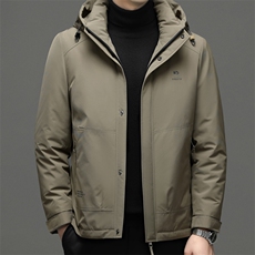 冬季新款男士可脱卸内胆连帽羽绒服中年男装厚款保暖白鹅绒外套，男装羽绒服，电商B212（原钱塘6029）