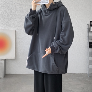 8XL-M大码摇粒绒卫衣套头连帽半拉链宽松美式复古外套WY9103/P68