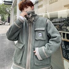 【】A003-HJ5052-P130秋冬新款皮毛一体机械棉衣外套港仔，男装夹克，电商A003