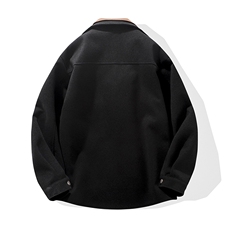 【精品】秋冬毛呢夹克男外套男假两件大码轻熟JLJ-209批115白底，男装夹克，星座401