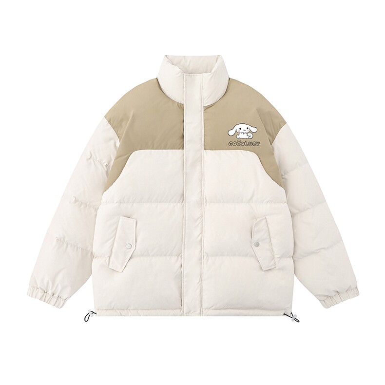 白底23冬季宽松字母印花立领棉服外套TPMY64302特批P85控138,男装棉衣,电商A268-1