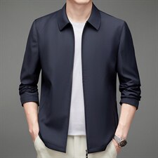 2023秋季新款商务休闲中老年男士翻领夹克外套上衣MNSAJ7003-P265图片