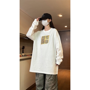 自家图现货 纯棉情侣宽松圆领刺绣风卫衣T恤男女WY18-特P35控58图片