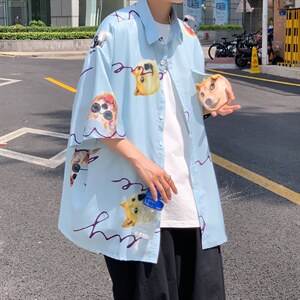 夏季青春流行青少年宽松男士短袖衬衫A158-CS610-P45图片