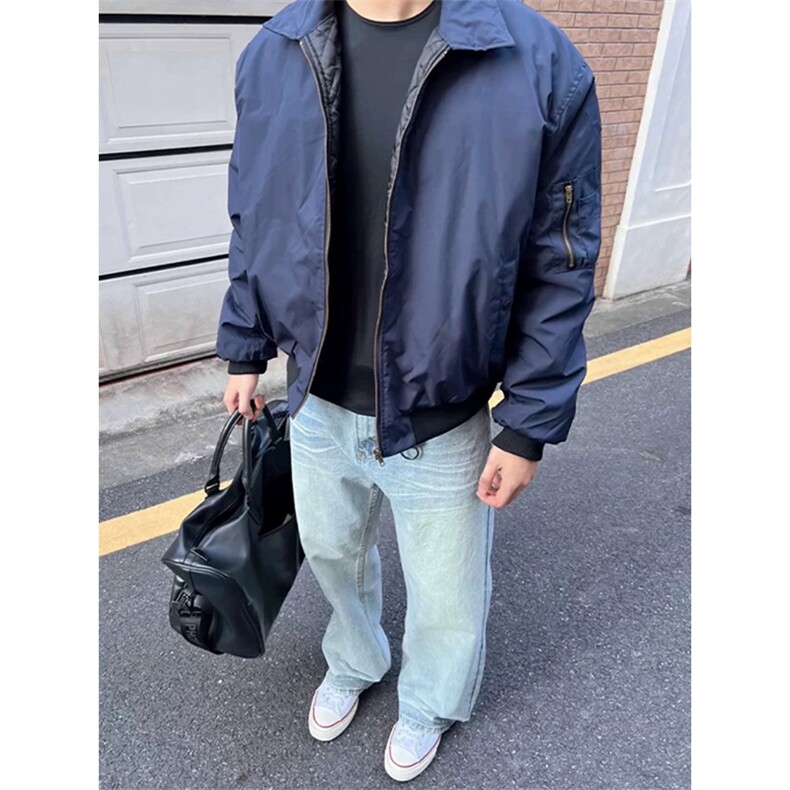 现货加棉加厚藏青色夹克棉服外套男女J505-常规特P40加棉特P58,男装夹克,星座1505
