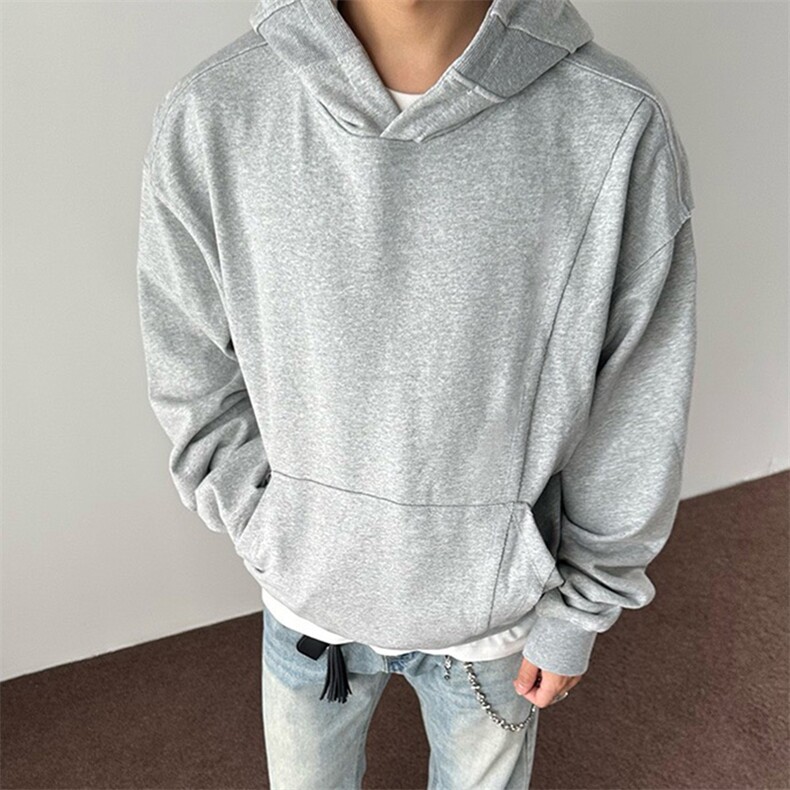 抖音得物高品质二开美式高街重磅结构辑明线纹理连帽卫衣外套W109，女装短外套，电商A486-1