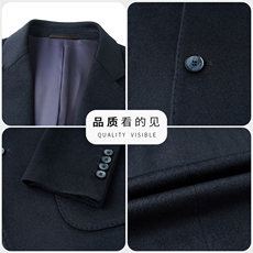 2025新款中年山羊绒西服外套男士休闲中青年绵羊毛西装上衣，男装西服，钱塘723