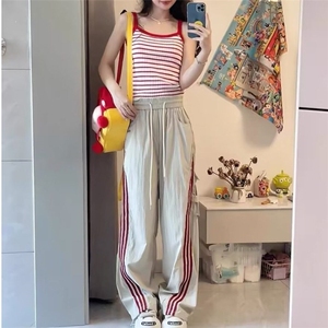 DUL137-P45美式条纹工装裤男女夏季潮牌速干户外休闲裤-网图现货图片