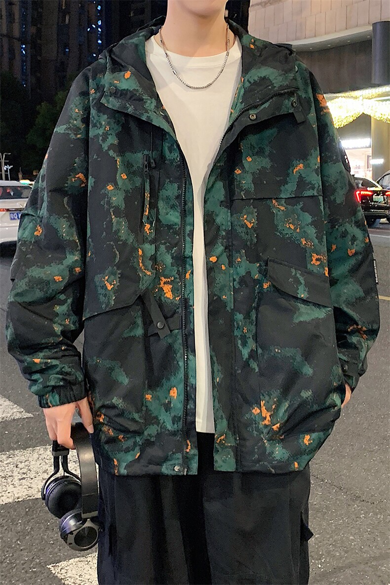 春秋户外冲锋衣男女同款防风防水连帽工装外套登山服夹克2481-P75,男装夹克,星座1403B
