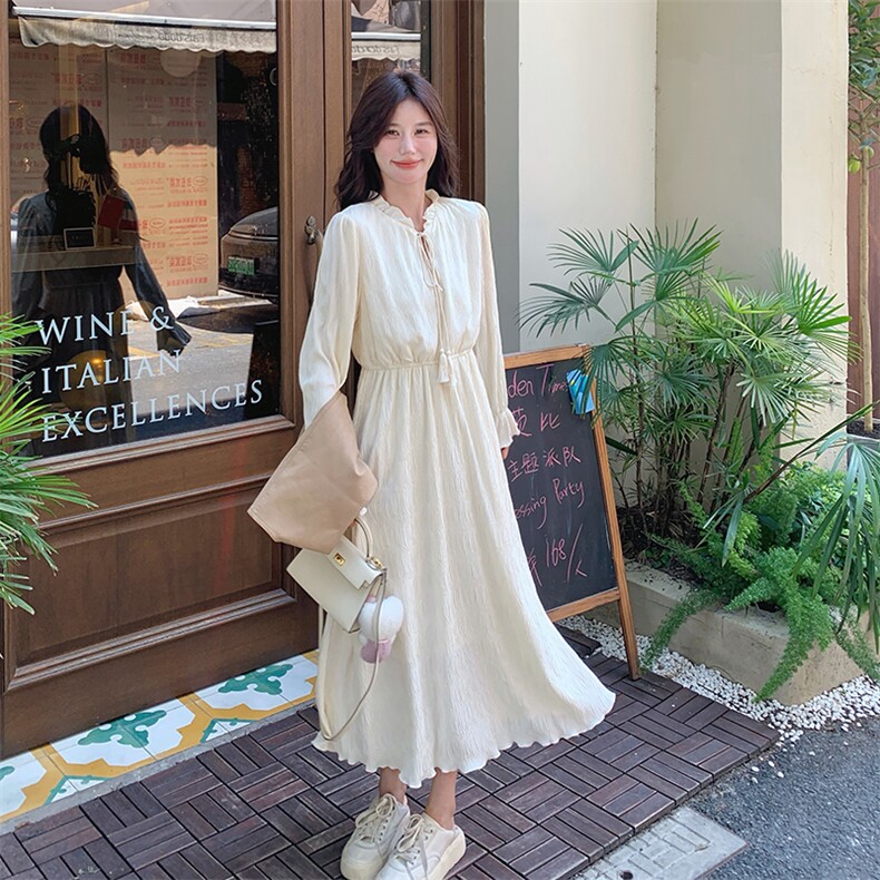 法式浪漫衬衫马甲套装裙女2025年秋季新款高级感甜美长裙两件套潮,女装连衣裙,2C031