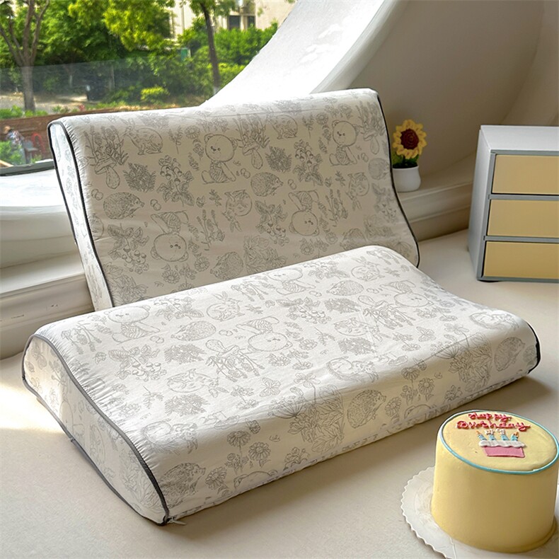 新款13372全棉立体滚边乳胶记忆枕套碎花卡通枕套，枕套/枕芯，一起卖家纺