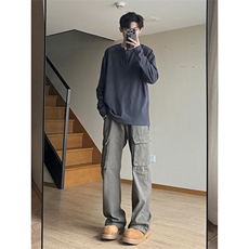 秋冬套头长袖套头圆领T恤德绒打底衫男潮XZ213-V006-P35控58，男装T恤，星座213