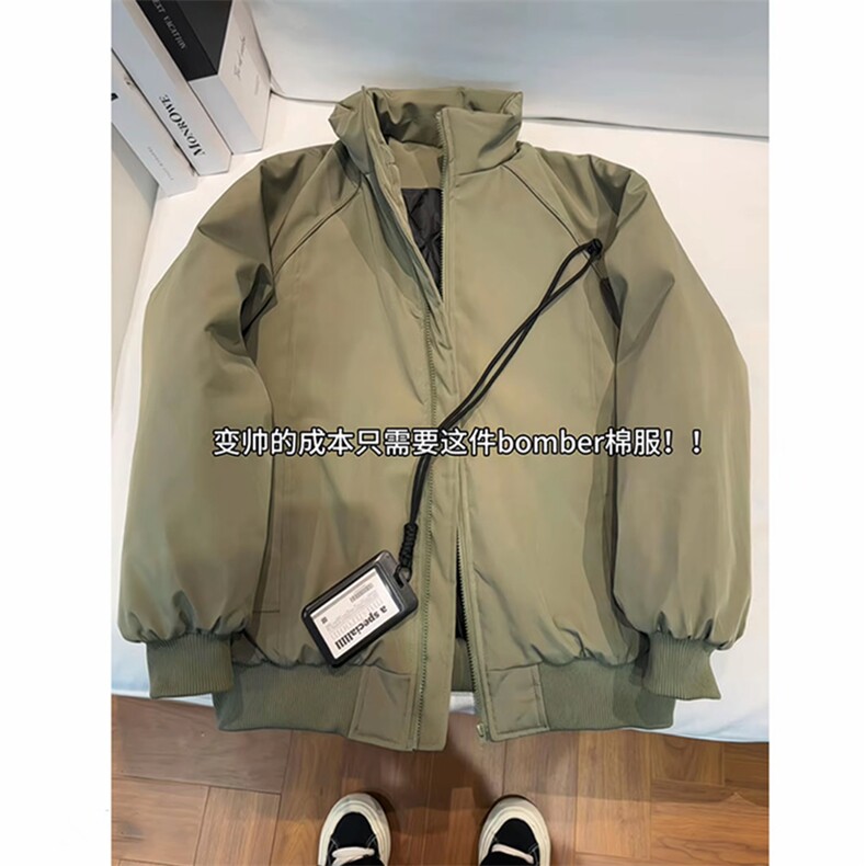 潮牌美式解构立领棒球服棉衣男秋冬中性风保暖棉服A3699特p68，男装棉衣，四季星座1118-1