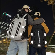 双肩包韩情侣时尚牛津布字母反光防水书包英文双肩包，鞋类箱包，星座510A-2