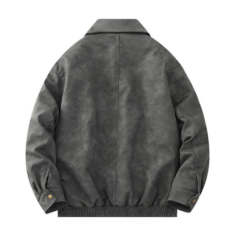 支持二开冬装美式复古皮棉衣加绒加厚做旧外套PU皮绵服3353-P110,男装棉衣,电商A441