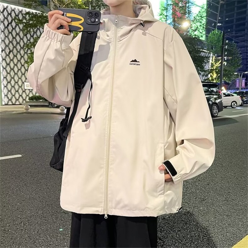 日系户外情侣冲锋衣外套男女秋季新款连帽防水登山服夹克 JW147图片