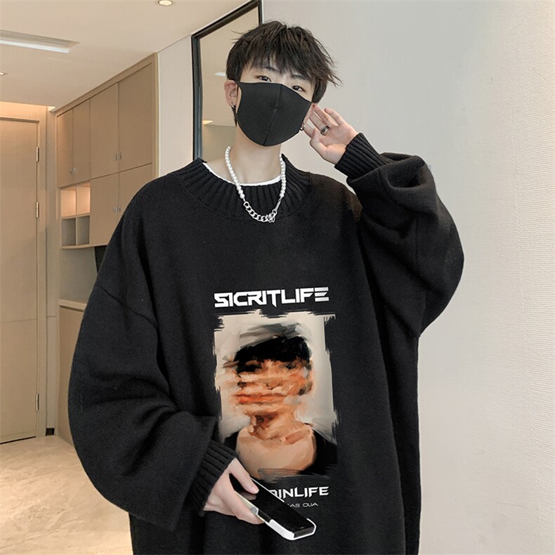 半高领毛衣男士大码针织衫男毛线衣男 M18213-P45 加绒款-P65图片
