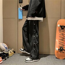 直筒牛仔裤男宽松韩版潮流百搭休闲港风潮牌痞帅排扣裤NZK090-P42，男装牛仔裤，星座1008-2