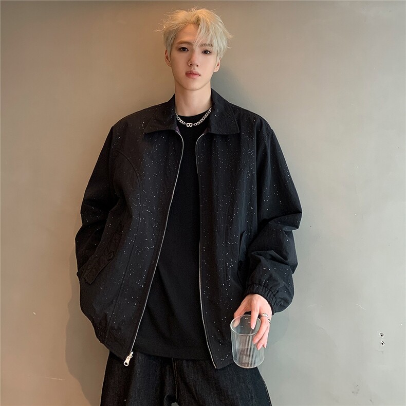 正反两面穿满天星外套男春秋季飞行园夹克宽松休闲外套JK105-P115,男装夹克,电商C307