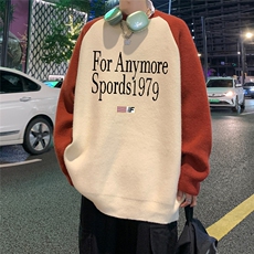 港风新款冬季时尚百搭圆领情侣字母印花毛衣M61006P65控88，男装针织衫/毛衣，电商A268A
