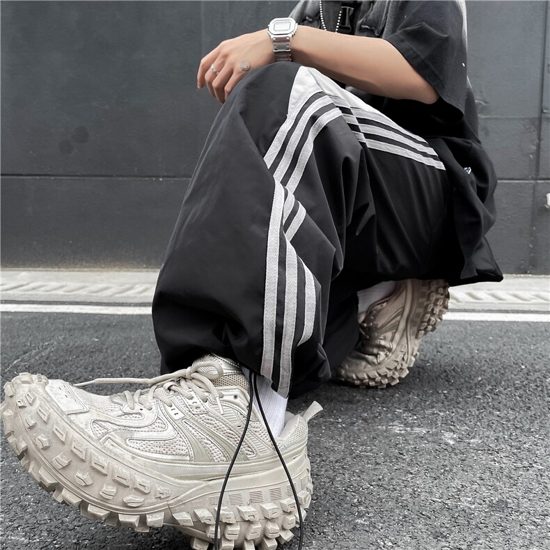 DK2830-P40三条杠冲锋裤男美式户外机能登山裤子痞帅宽松休闲长裤,男装休闲裤,星座603-2