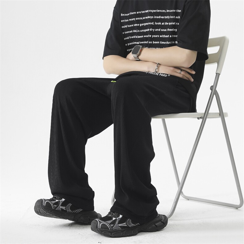 垂感冰丝裤子夏季薄款宽松直筒拖地百搭休闲长裤2012特批35,男装休闲裤,星座718-1