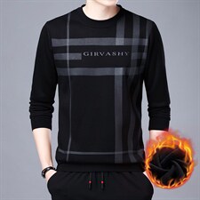 卫衣男2023秋季新款圆领宽松免烫上衣中青年加绒印花套头休闲男装，男装卫衣，电商B212（原钱塘6029）