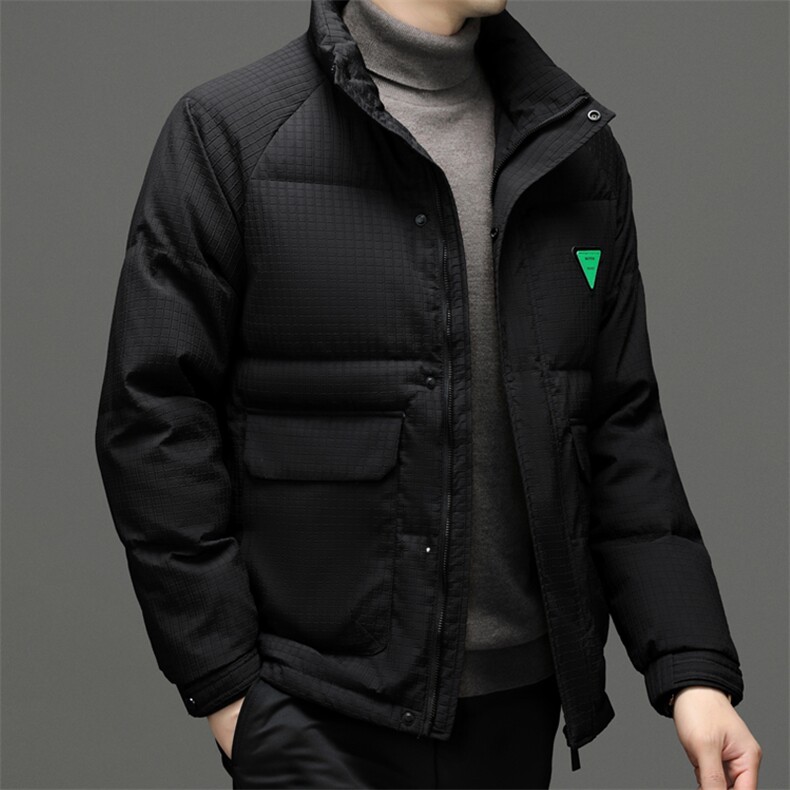 男士商务休闲立领羽绒服2023年新款中年冬季加厚保暖白鸭绒外套男,男装羽绒服,电商B212（原钱塘6029）