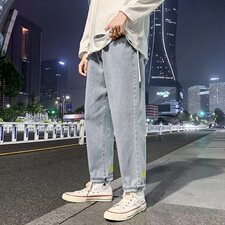 2021秋季长裤牛仔裤印花宽松直筒裤NK991P28，男装休闲裤，星座410-6（原星座1304-1）
