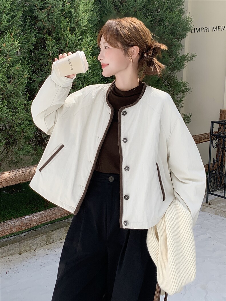 现货90白鸭绒圆领短款羽绒服女2025冬新款宽松时尚百搭保暖外套,女装羽绒服,琦鑫阁（原依鑫阁）