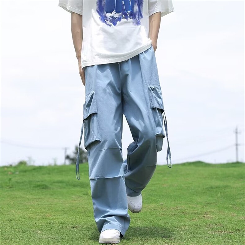 工装裤男时尚潮牌宽松休闲裤百搭青春流行阔腿直筒长裤K01150-P40,男装休闲裤,星座308B-2