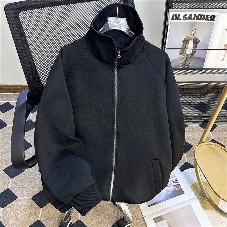 灰色开衫卫衣男女春秋款cleanfit短款夹克外套潮牌高级感棒球服，男装夹克，星座601-2