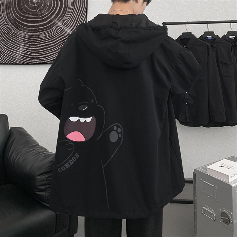 JK41131-P85纯棉连帽夹克男士大码工装夹克男外套男,男装夹克,电商A040